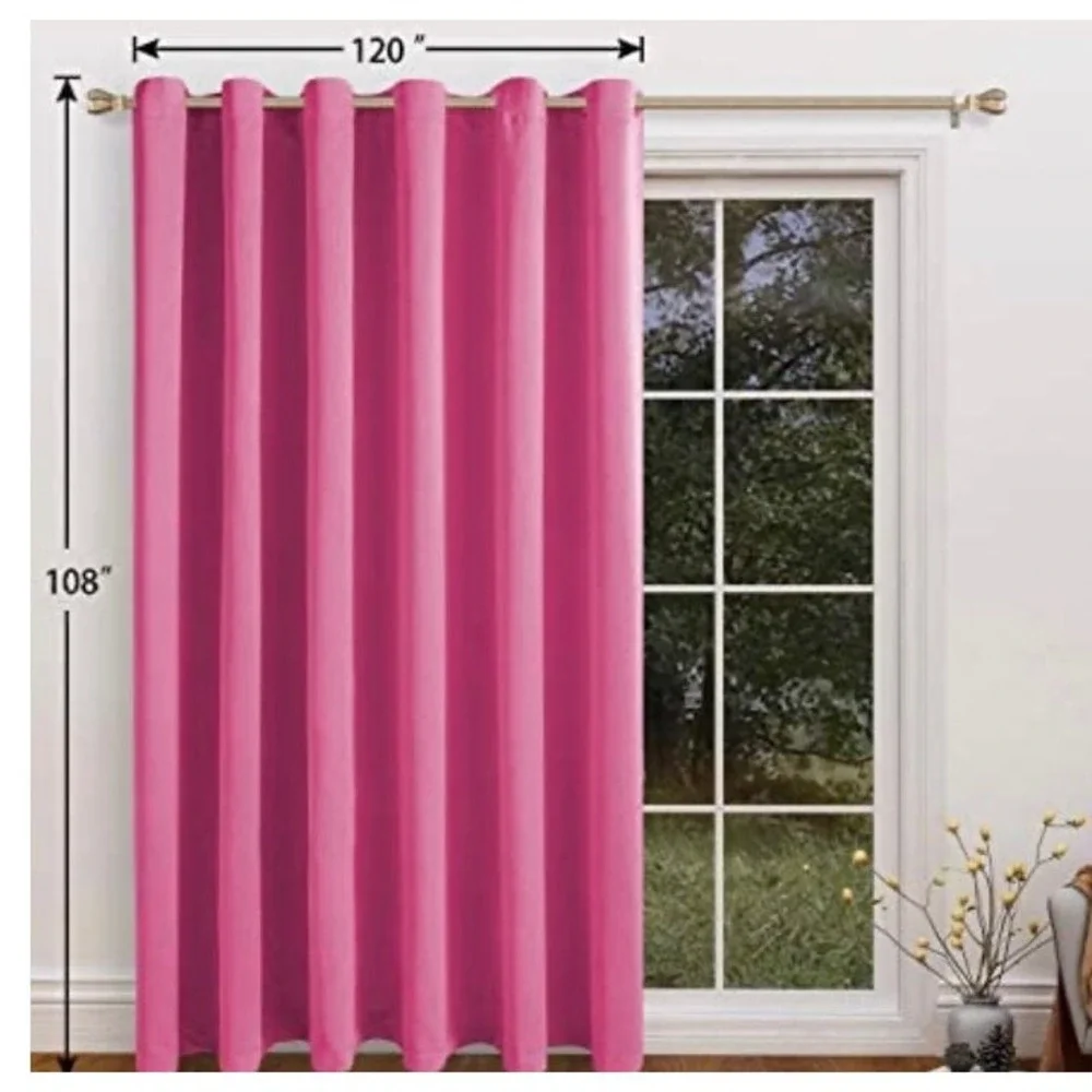 Pink Room Divider 1 Panel‎ Black Out Curtain, 10ft x 9ft